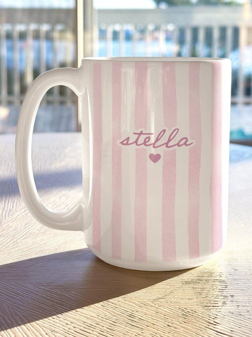 Custom Name Striped Coffee Mug Personalized Gift For Birthday